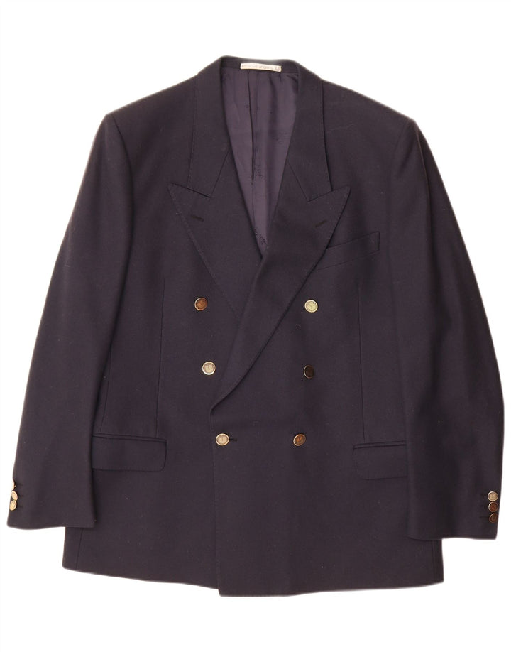 Giacca blazer doppiopetto da uomo Emanuel Ungaro UK 42 XL Blu Navy