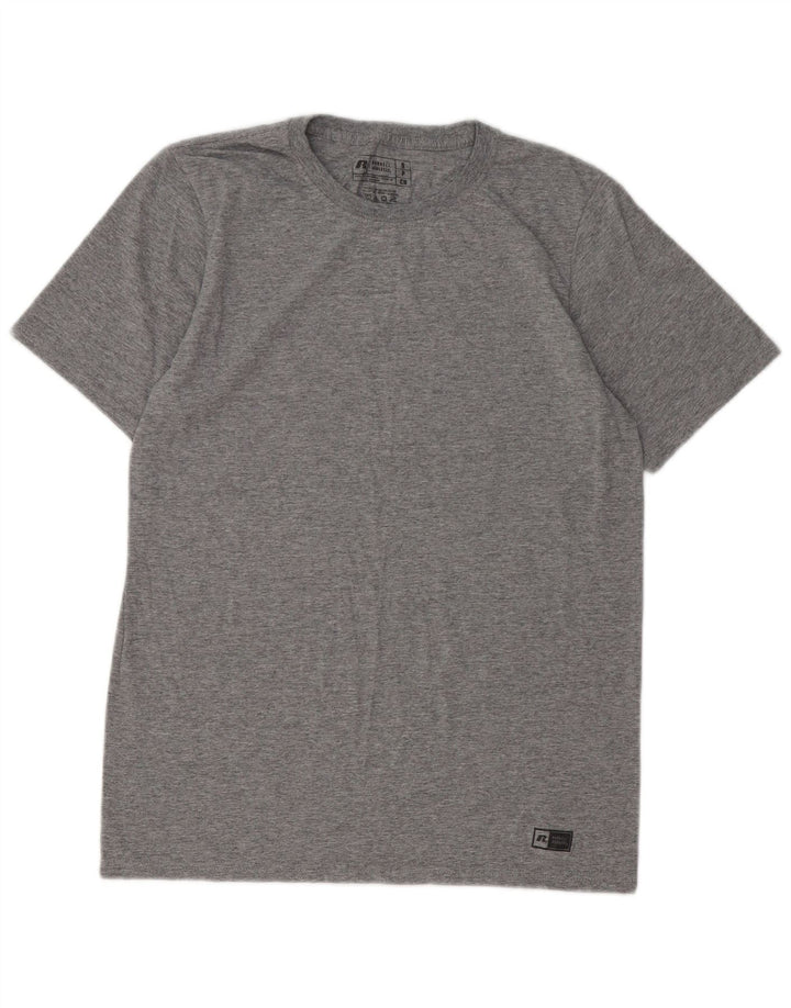 T-shirt da uomo RUSSELL ATHLETIC Top piccolo in poliestere chiazzato grigio