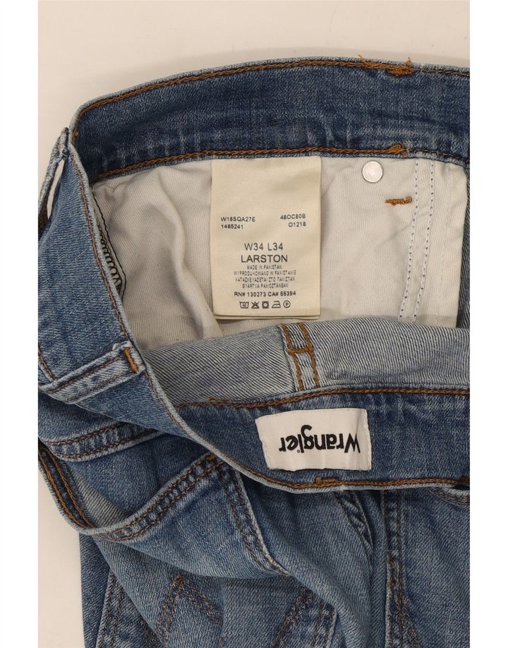 Pantaloncini di jeans Larston da uomo Wrangler W34 di grandi dimensioni in cotone blu