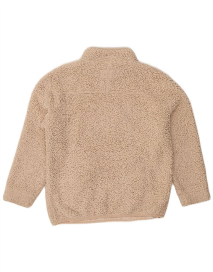Joules - Maglione in pile oversize con collo e zip da donna, UK 8, piccolo, in poliestere beige
