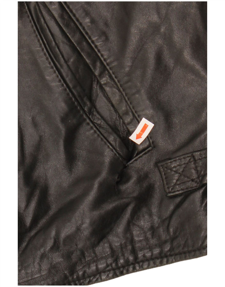 Giacca in pelle da donna VINTAGE IT 54 3XL Nera