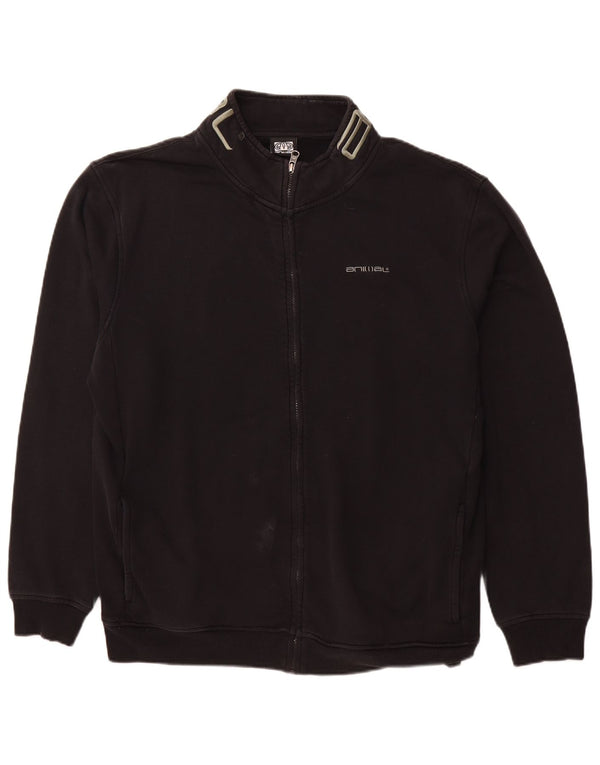 ANIMAL Mens Tracksuit Top Jacket Large Black Cotton