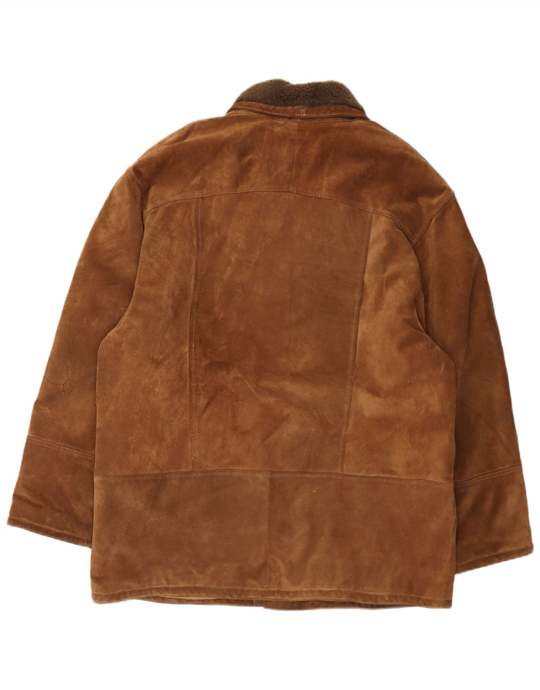 Giacca vintage in pelle scamosciata da uomo UK 44 2XL in pelle marrone