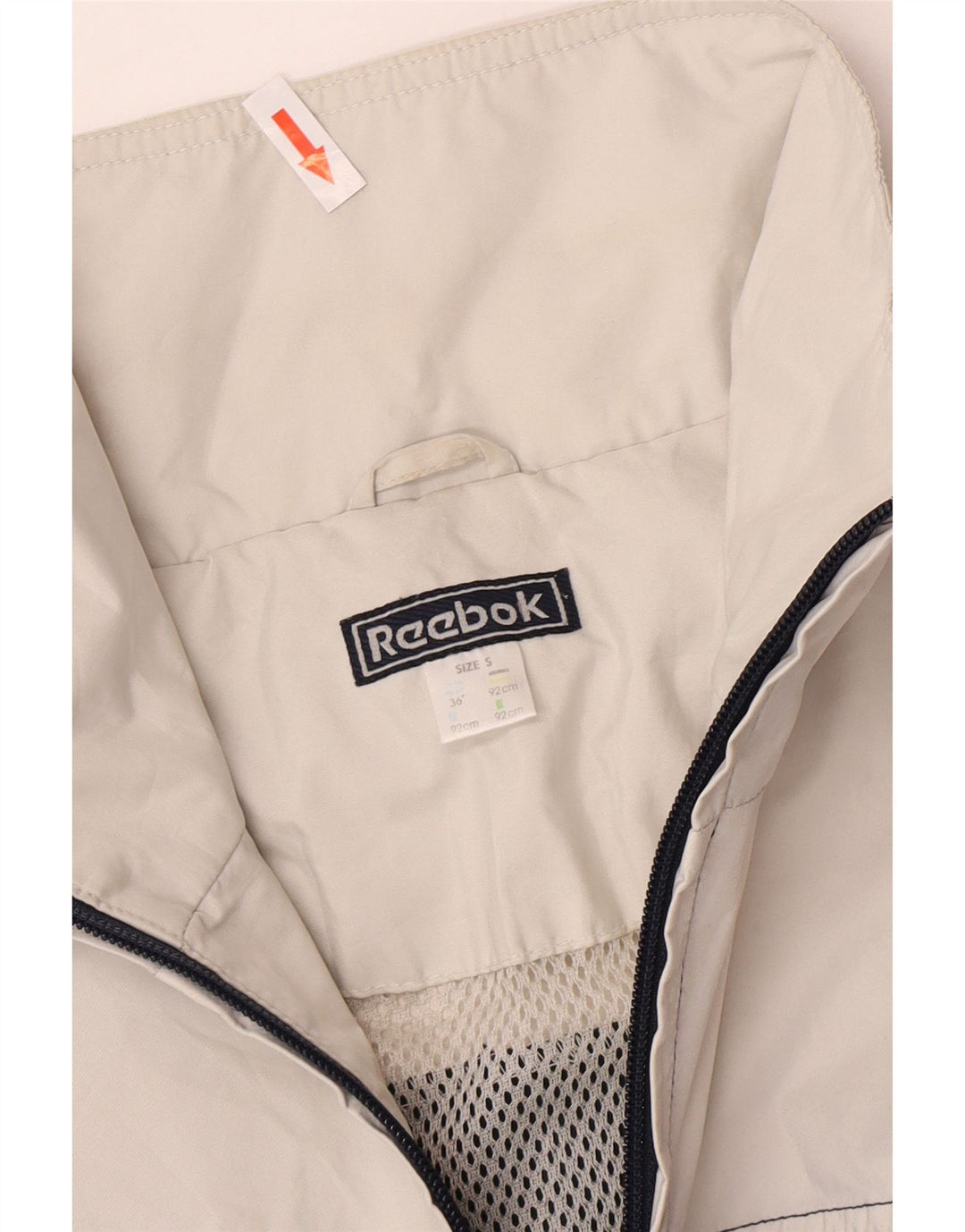 REEBOK Giacca antipioggia pullover da uomo UK 36 Small Blu Navy Colourblock