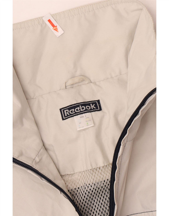 REEBOK Giacca antipioggia pullover da uomo UK 36 Small Blu Navy Colourblock