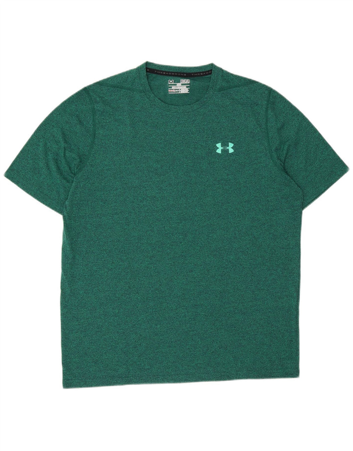 Maglietta ampia da uomo Under Armour verde medio chiazzato