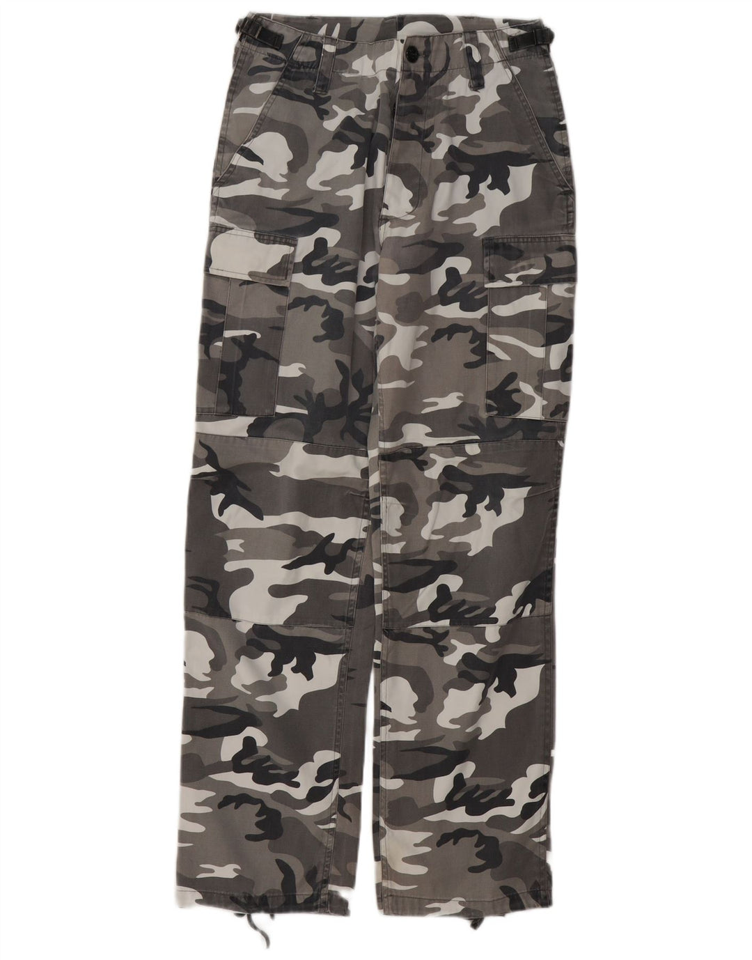 Pantaloni cargo dritti da uomo vintage W30 L30 mimetici grigi