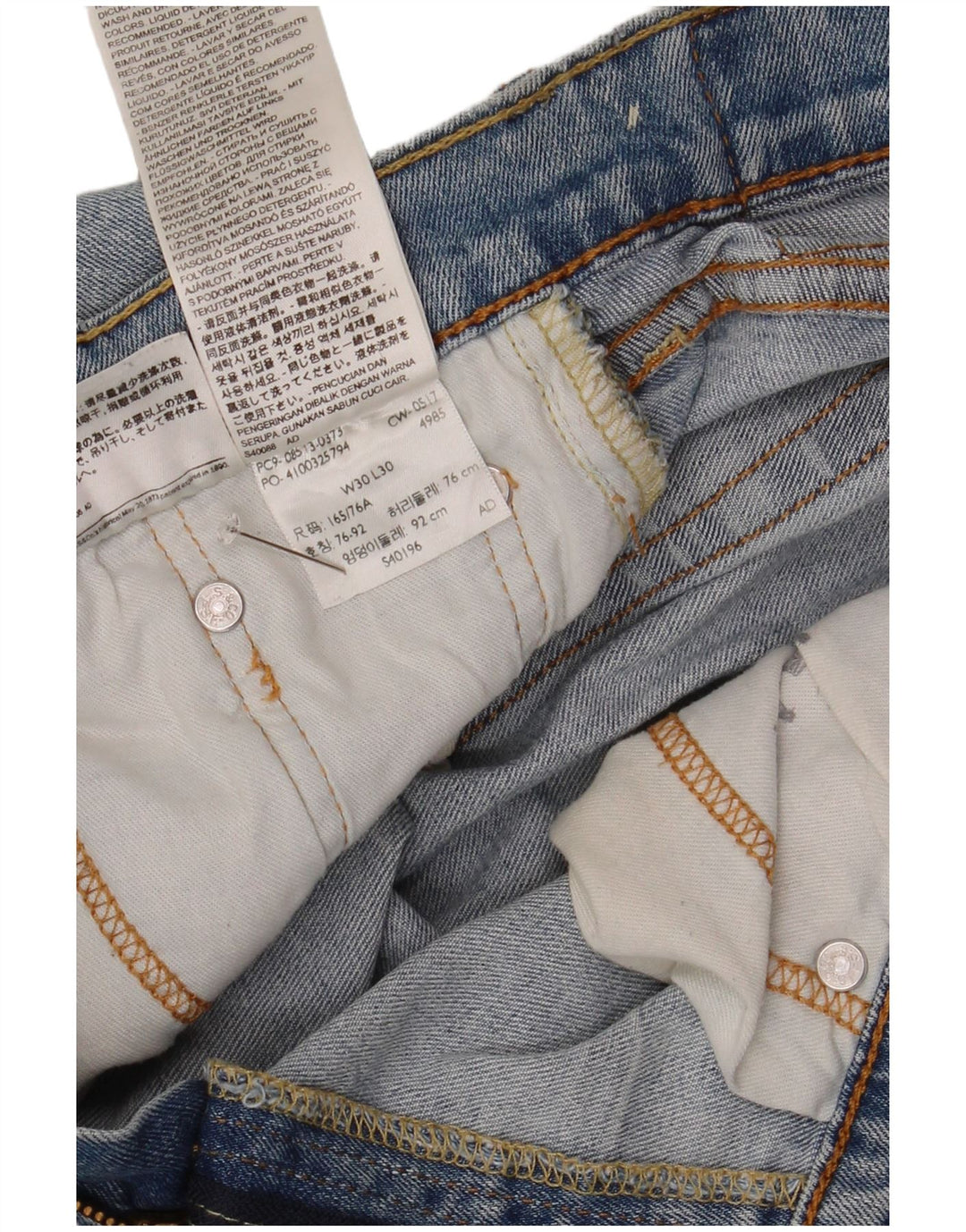 Levi's Uomo 513 Slim Jeans dritti W30 L30 Cotone Blu