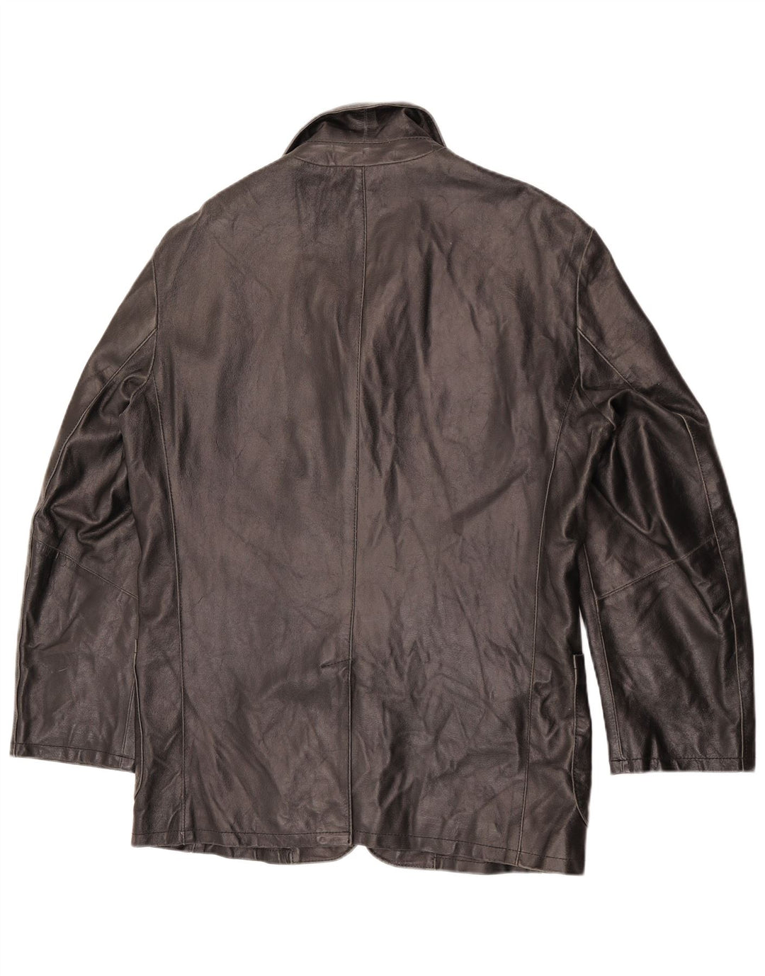 Giacca in pelle vintage da donna UK 18 XL in pelle nera