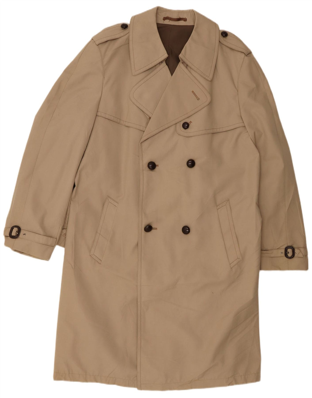 Trench da uomo VINTAGE UK 40 Large Beige Poliestere