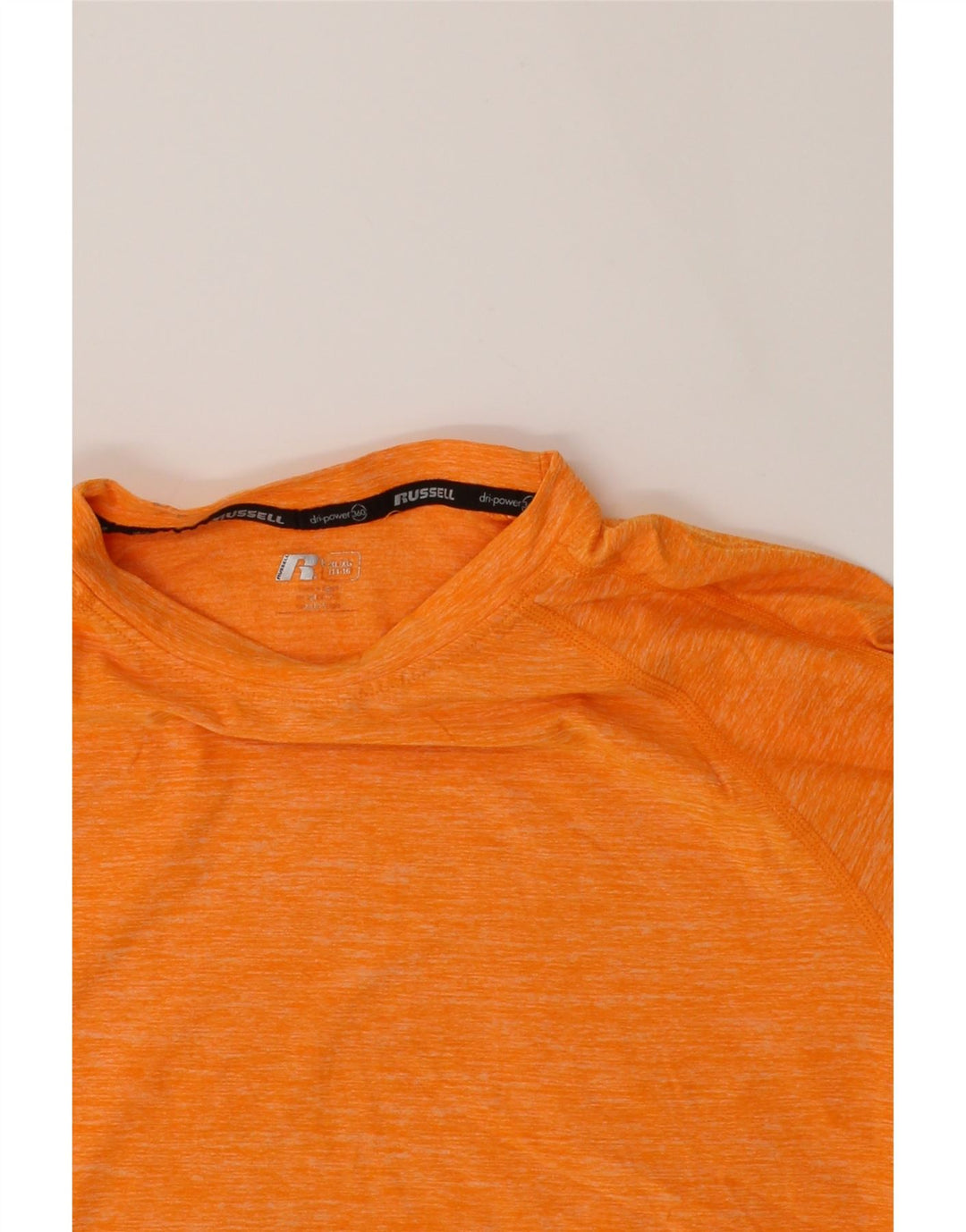 RUSSELL ATHLETIC Boys Top Long Sleeve 14-15 Years XL Orange Polyester Vintage Russell Athletic and Second-Hand Russell Athletic from Messina Hembry 