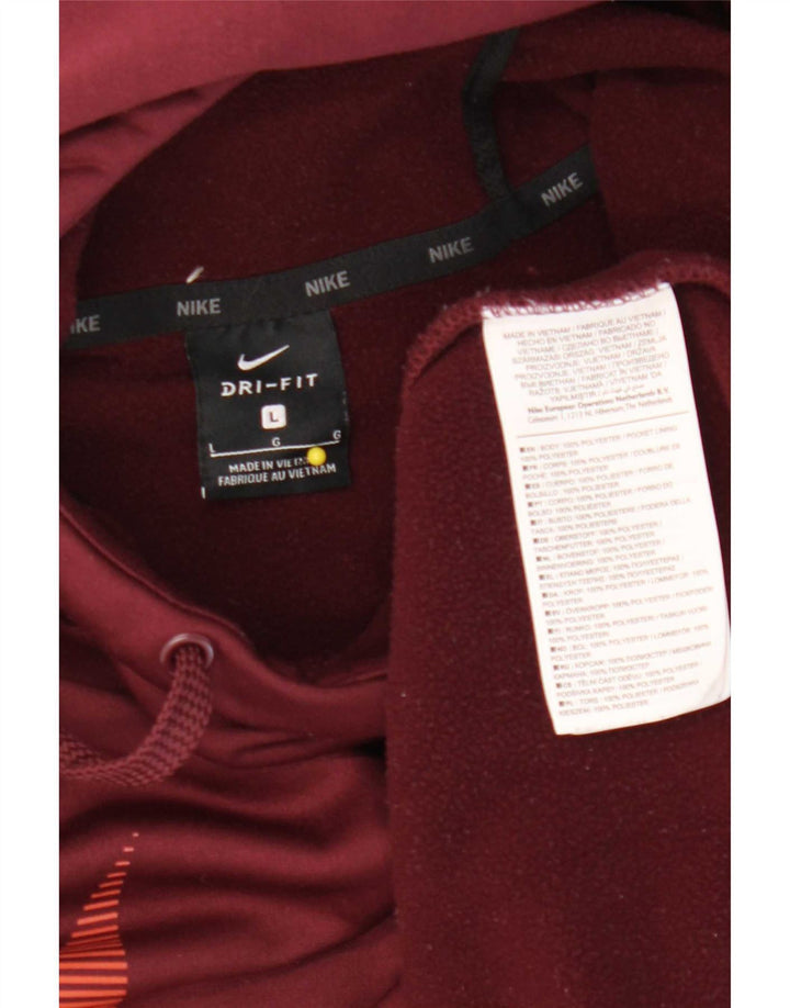 Felpa con cappuccio grafica Nike Dri Fit da uomo, grande, in poliestere marrone