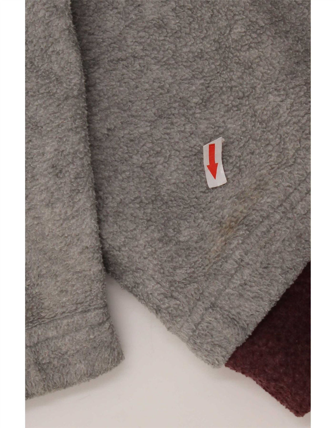 Maglione basic in pile da uomo con zip e collo, grande, in poliestere geometrico grigio