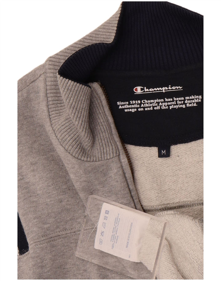 Felpa da donna con collo con zip Champion, maglione UK 12, colore grigio medio