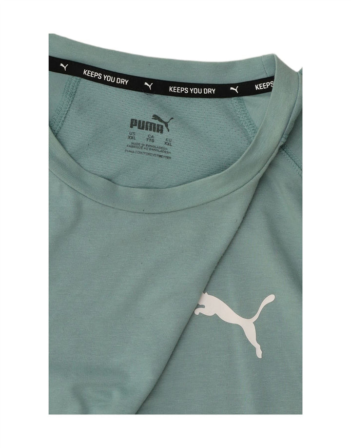 PUMA Mens T-Shirt Top 2XL Blue Vintage Puma and Second-Hand Puma from Messina Hembry 