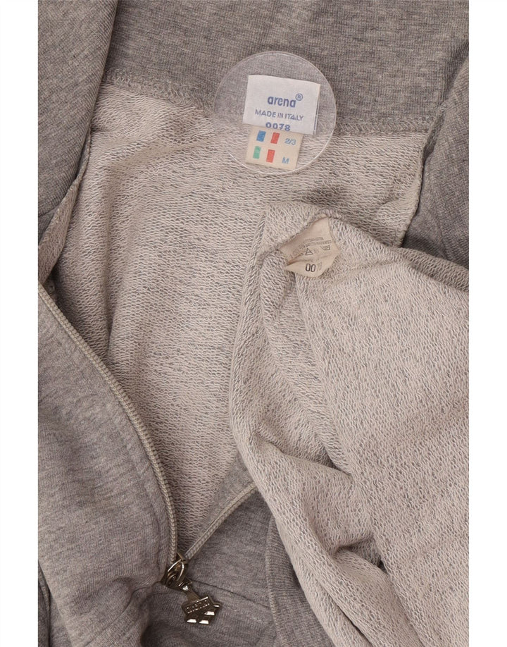 Arena Felpa con collo con zip grafica da uomo Maglione grigio medio color block