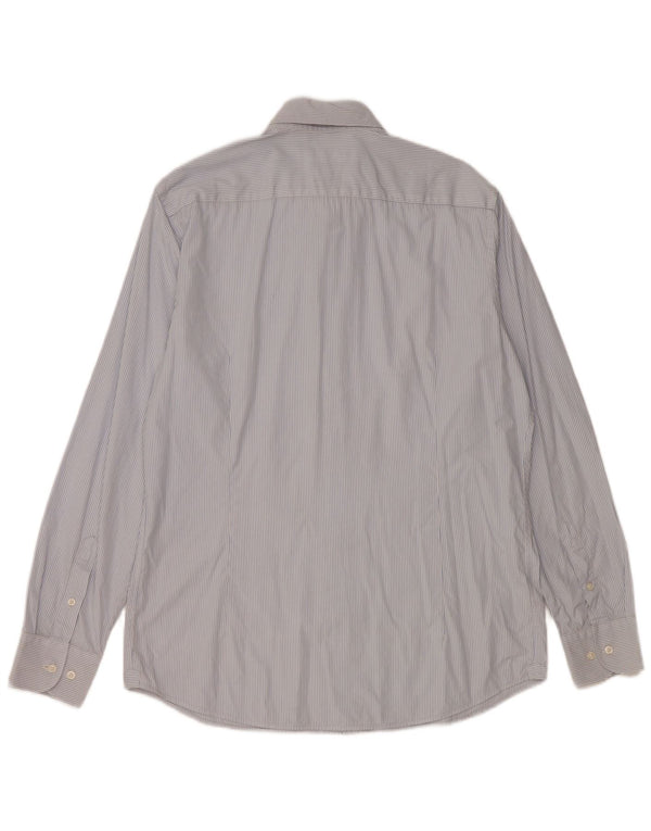 Camicia da uomo Massimo Dutti taglia 42 16 1/2 grande cotone gessato blu