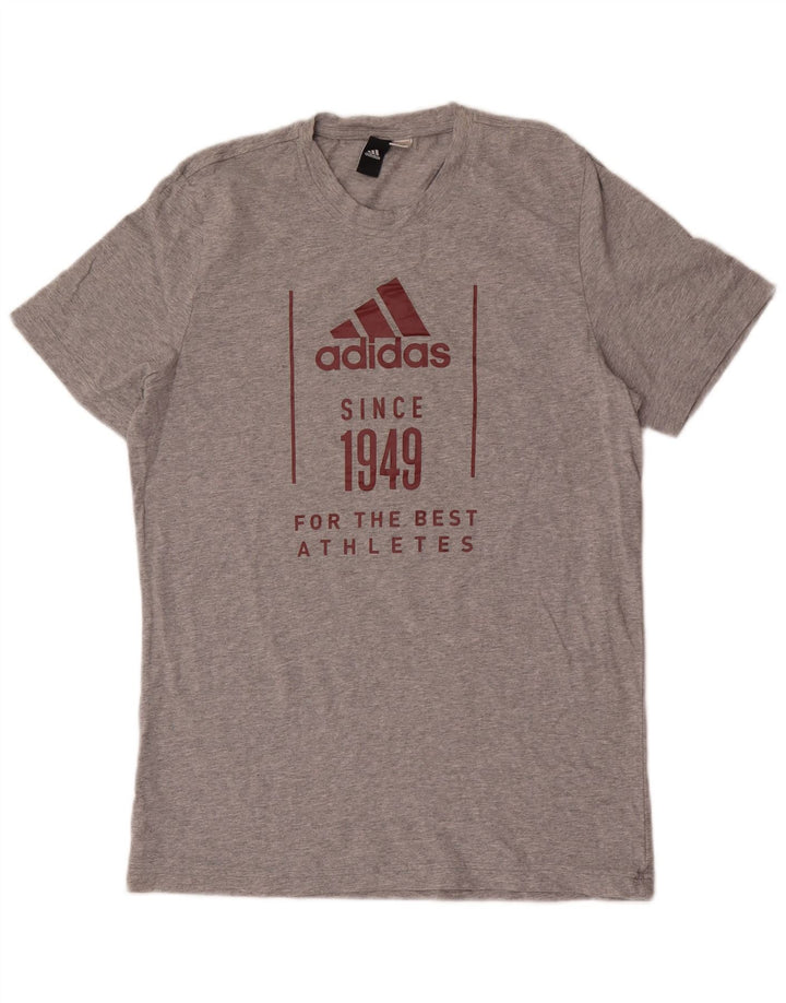 T-shirt grafica da uomo ADIDAS Top grigio medio chiazzato