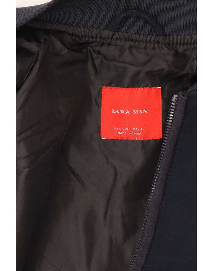 Giubbotto bomber da uomo Zara UK 40 grande blu navy