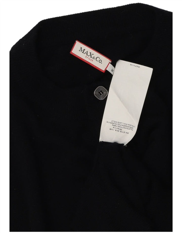 Maglione cardigan con maniche a 3/4 da donna Max & Co. UK 14 Lana nera media