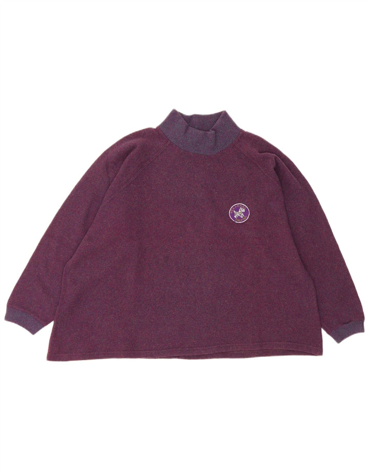 Maglione vintage da donna oversize con collo dolcevita UK 14 Viola medio