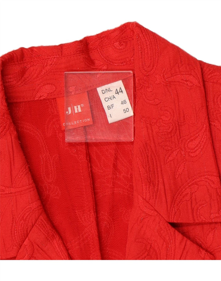 VINTAGE Womens 3 Button Blazer Jacket EU 44 XL Red Paisley Polyester Vintage Vintage and Second-Hand Vintage from Messina Hembry 