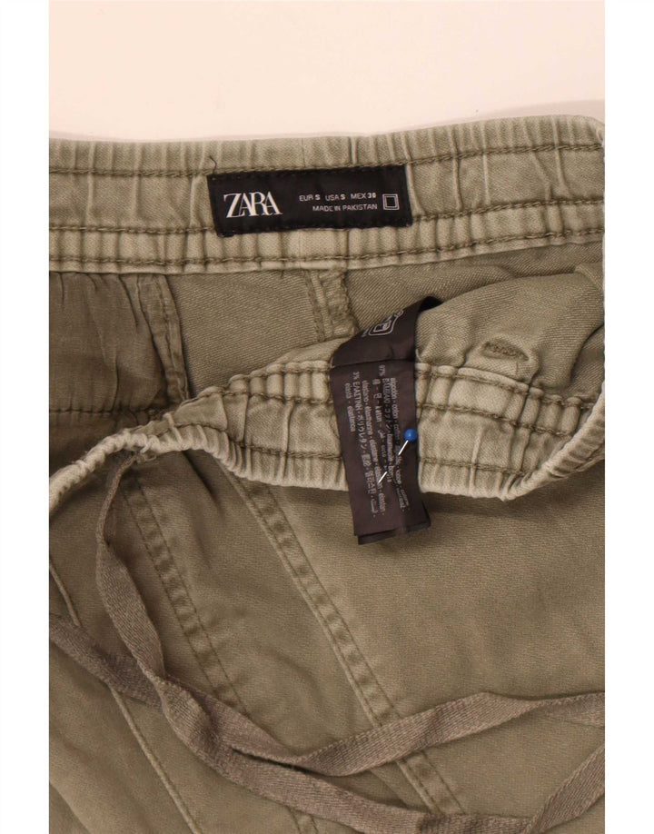 Pantaloncini cargo Zara da uomo piccoli W30 in cotone kaki