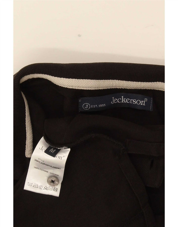 Polo da uomo Jeckerson in cotone a righe nere medie