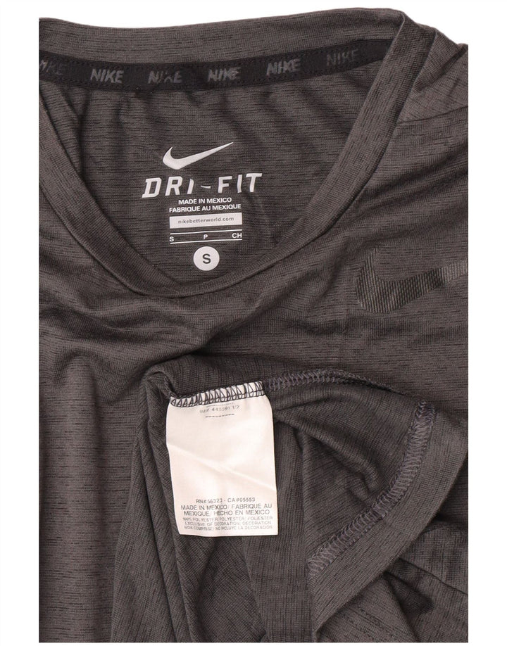T-shirt Nike Dri Fit da uomo, piccola, in poliestere chiazzato grigio