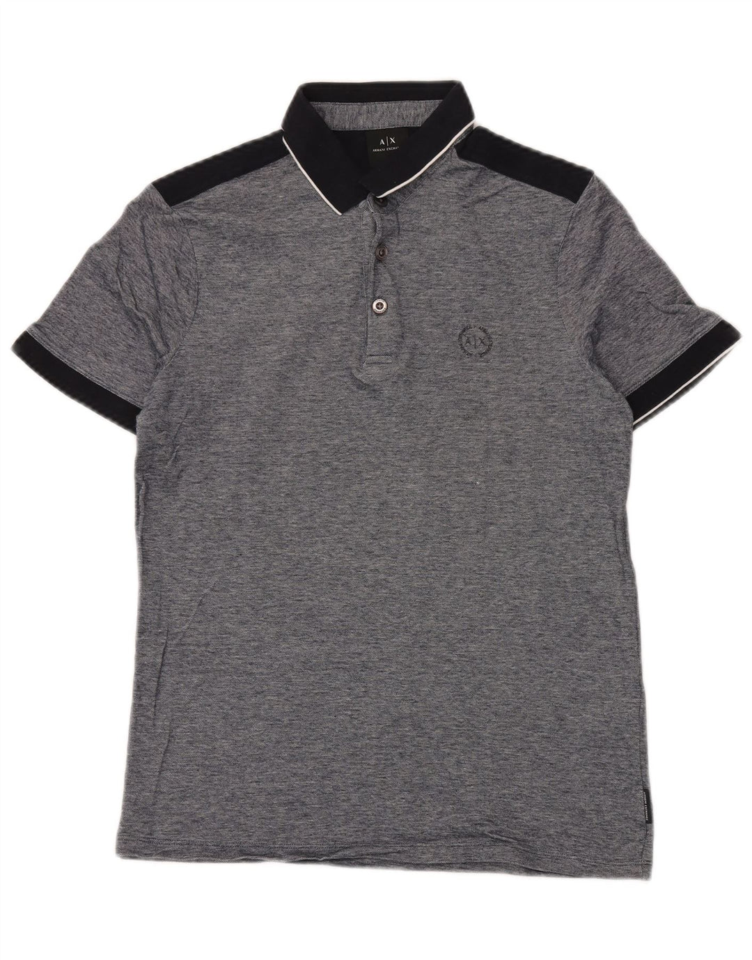 Polo da uomo ARMANI EXCHANGE piccola in cotone color block grigio