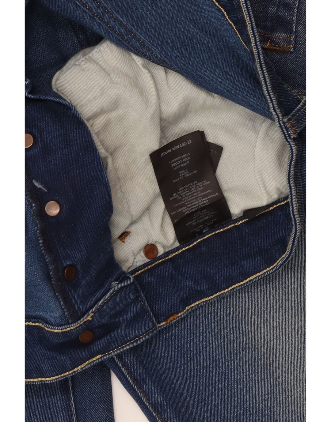 Jeans dritti da uomo G-STAR 3301 W35 L32 cotone blu