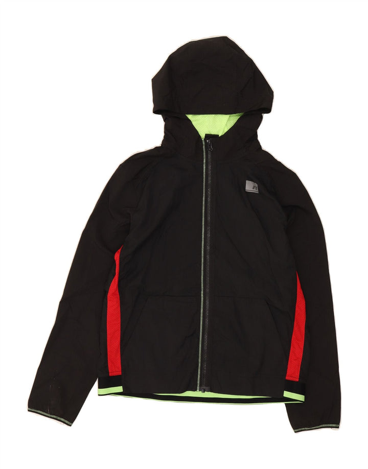 RUSSELL ATHLETIC Boys Dri-Power Rain Jacket 14-15 Years XL Black Vintage Russell Athletic and Second-Hand Russell Athletic from Messina Hembry 