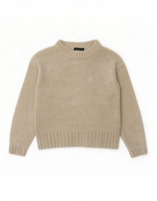 Maglione maglione girocollo oversize da donna Marks & Spencer UK 10 piccolo Beige