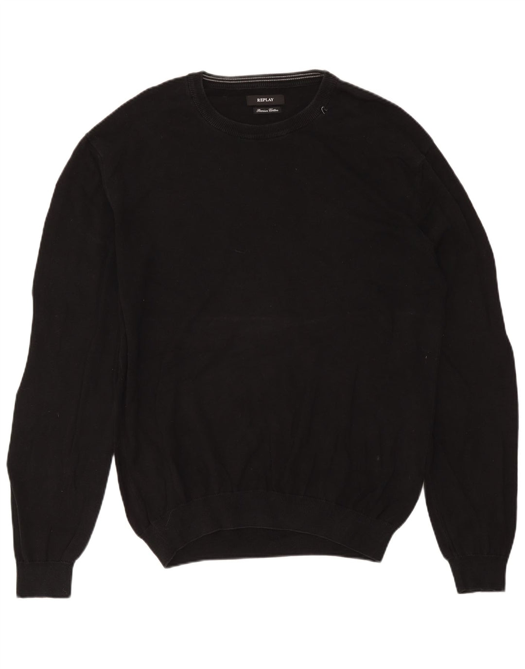 Maglione maglione girocollo da uomo Replay 2XL cotone nero