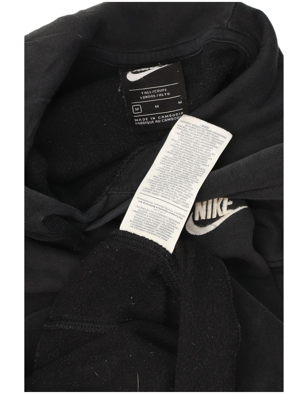 Felpa con cappuccio Nike da uomo alta in cotone nero medio