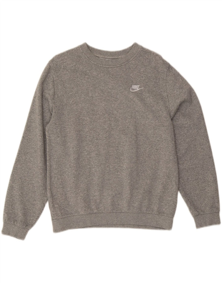 NIKE Boys Sweatshirt Jumper 13-14 Years XL  Grey Flecked Cotton