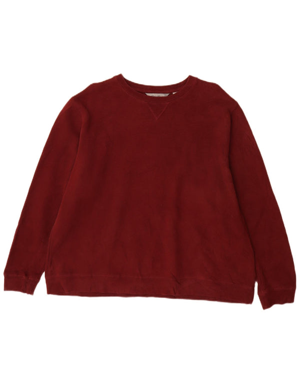 Felpa da donna Eddie Bauer Jumper UK 18 XL Borgogna cotone