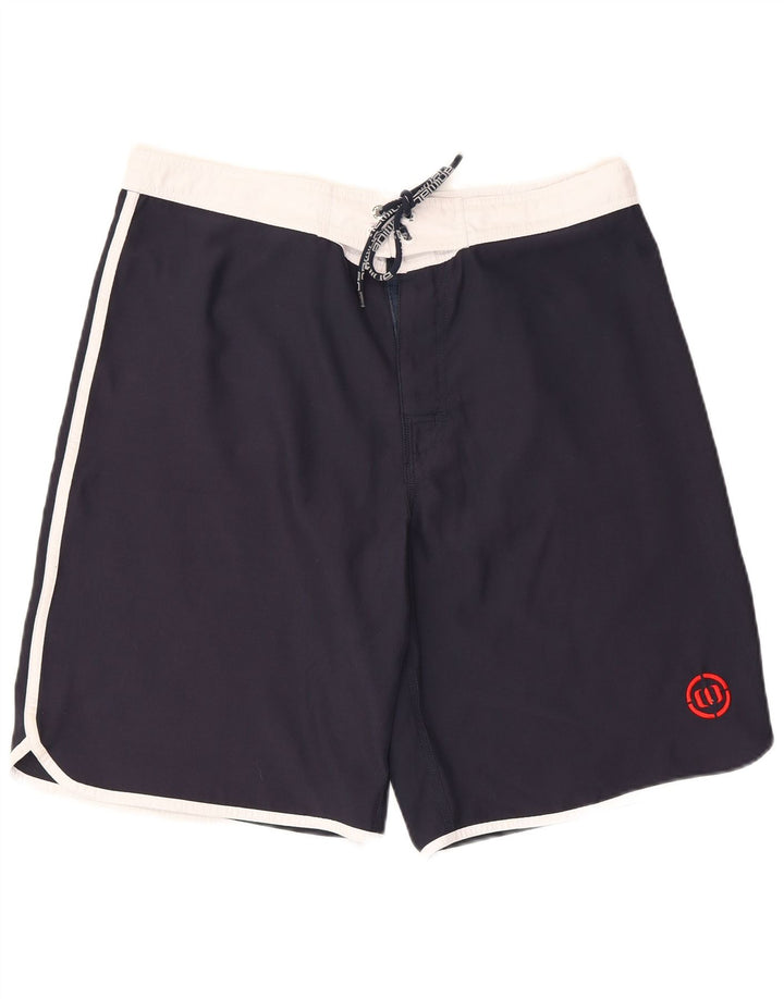 Pantaloncini da bagno con grafica da uomo con animali, grandi in poliestere blu navy