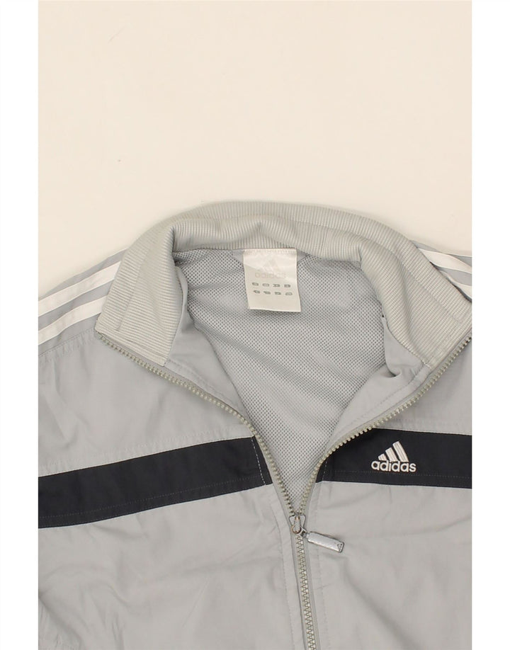ADIDAS Boys Tracksuit Top Jacket 9-10 Years Grey Polyester Vintage Adidas and Second-Hand Adidas from Messina Hembry 