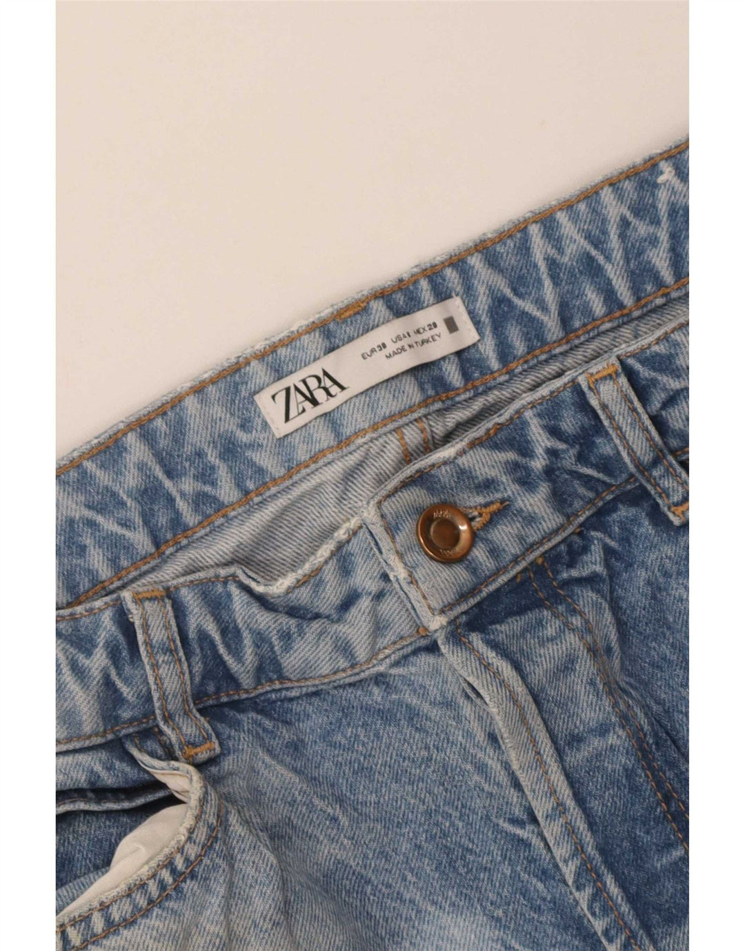 Jeans dritti da donna Zara EU 38 piccoli W28 L28 blu