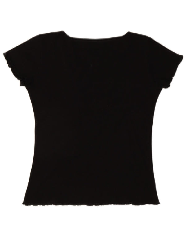 CLOCK HOUSE T-shirt da donna Top UK 12 Medium Nero