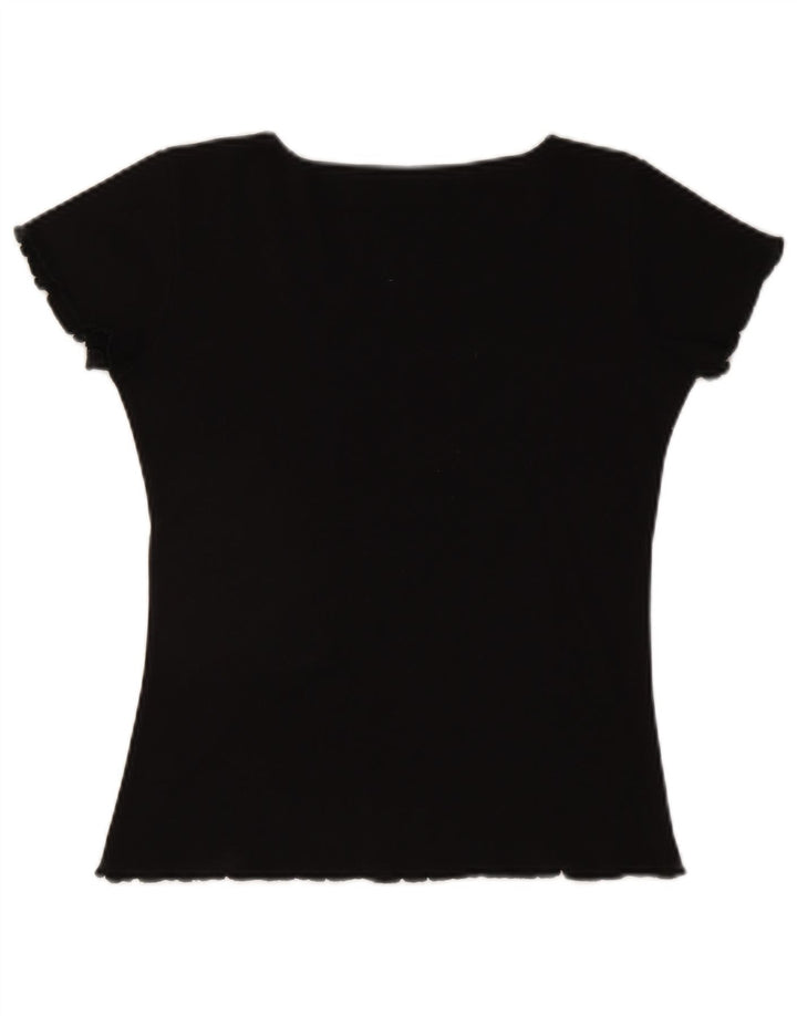 CLOCK HOUSE T-shirt da donna Top UK 12 Medium Nero