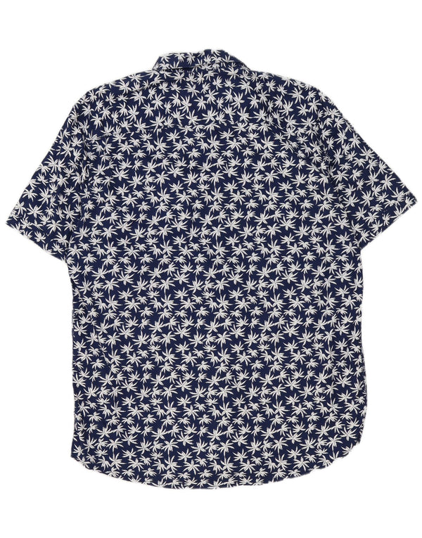 Tom Tailor Camicia da uomo a maniche corte vestibilità regolare XL Blu navy floreale hawaiano