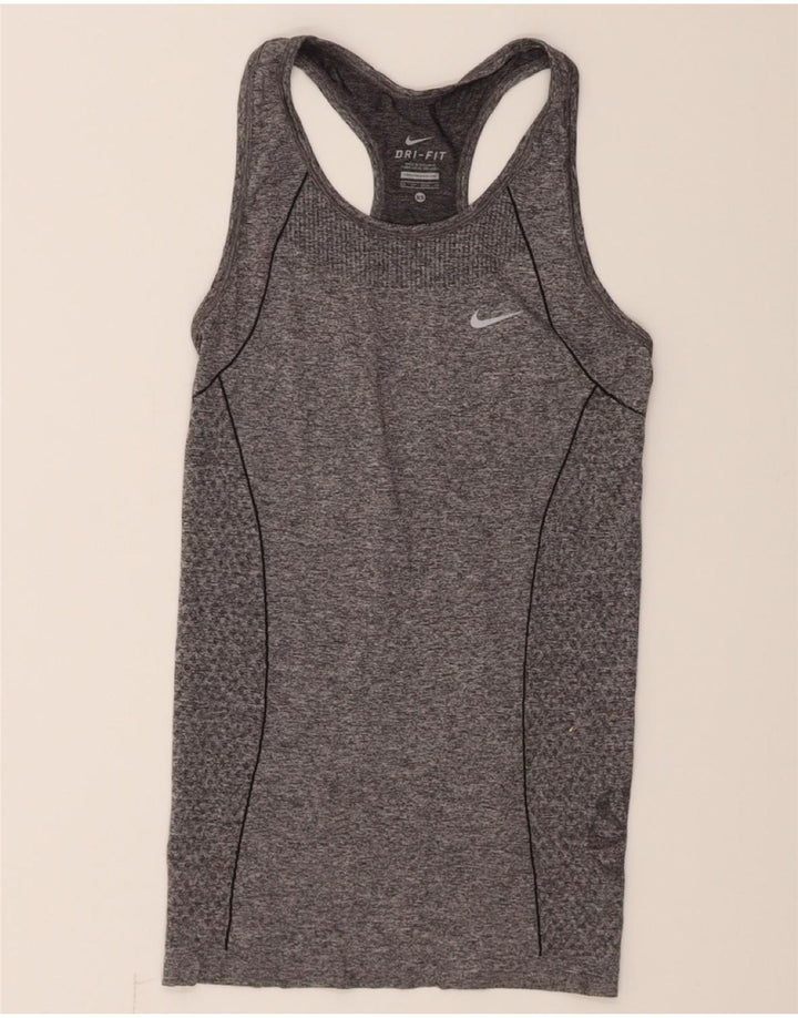NIKE Womens Dri Fit Vest Top UK 4 XS Grey Vintage Nike and Second-Hand Nike from Messina Hembry 