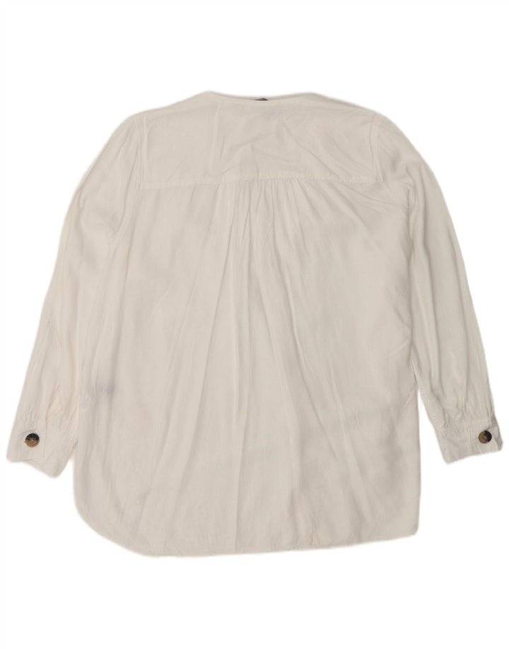 Camicetta camicia oversize da donna Marks & Spencer UK 18 XL Lino bianco