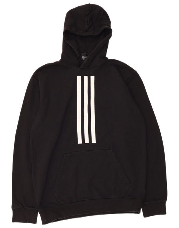 Felpa con cappuccio da uomo ADIDAS media cotone nero