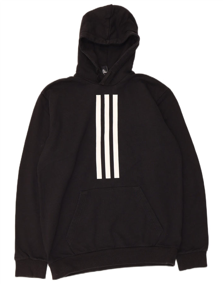 Felpa con cappuccio da uomo ADIDAS media cotone nero