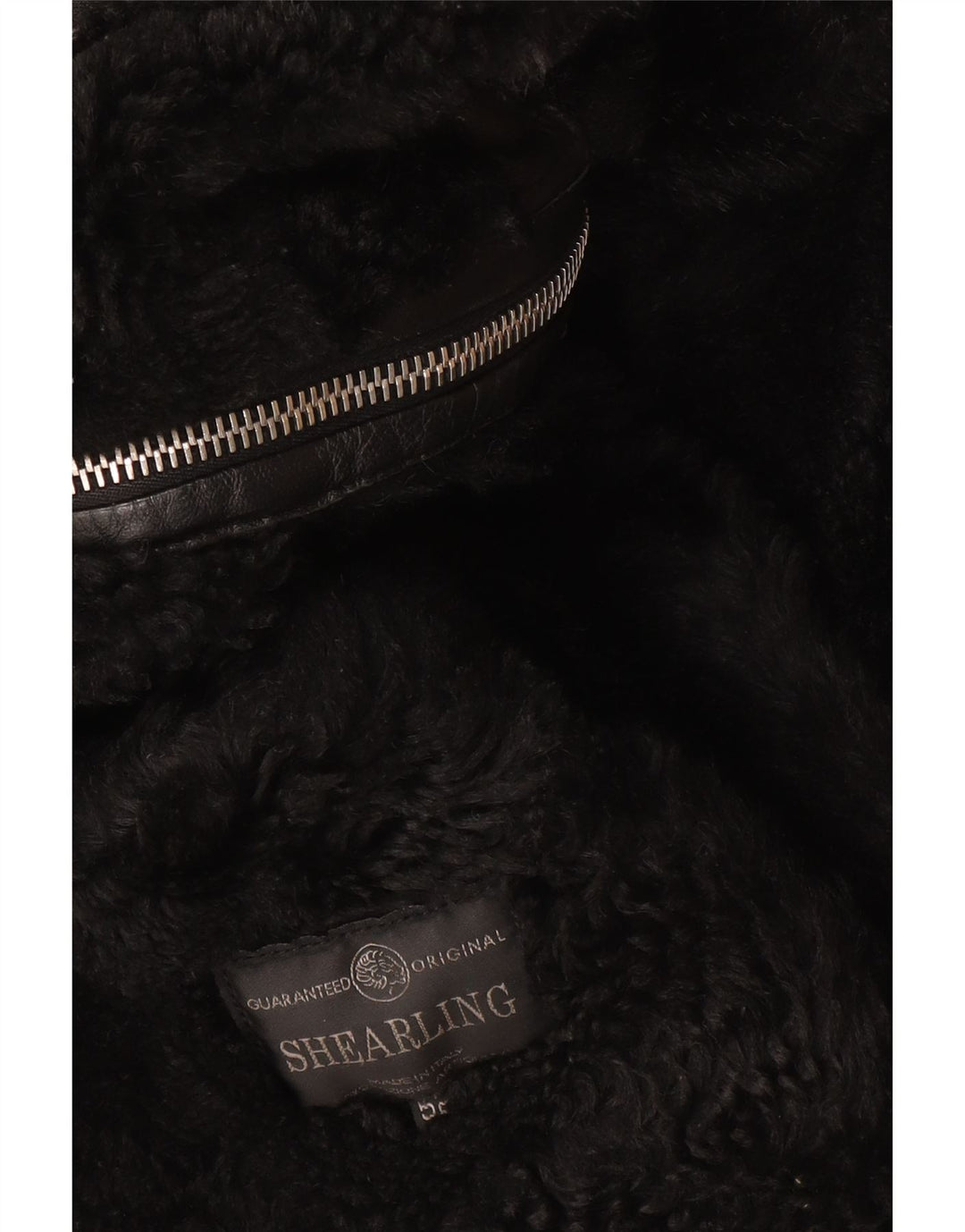 Cappotto vintage da uomo in shearling IT 52 XL Shearling nero