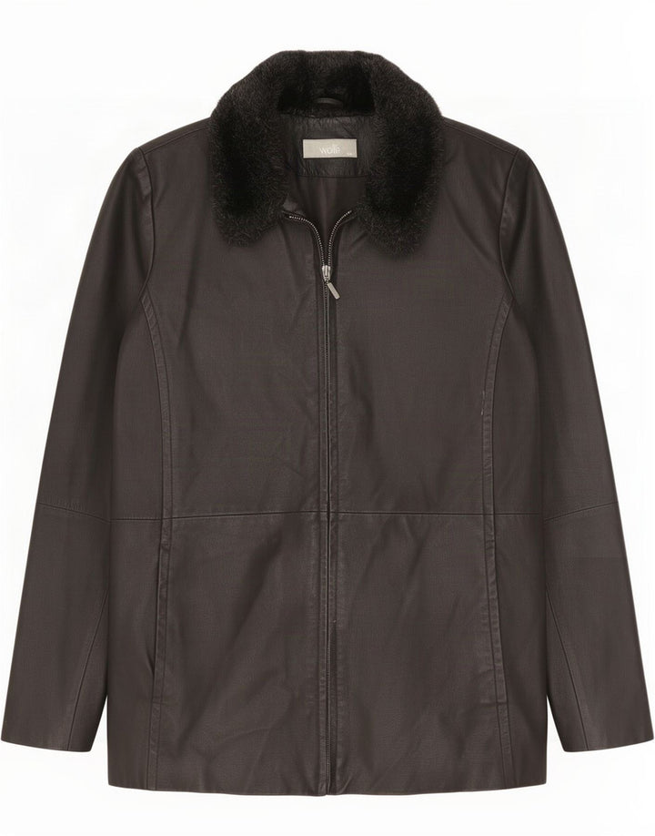 Wallis Giacca in pelle da donna UK 12 Medium Nero