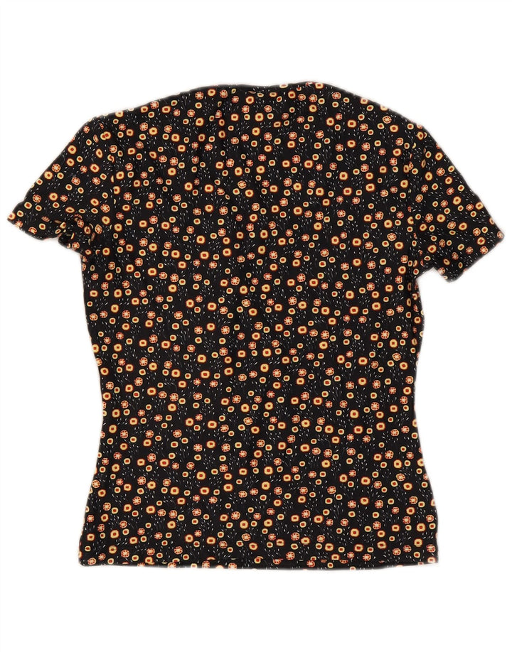 T-shirt da donna Versace Top UK 8 Small nera floreale in poliammide